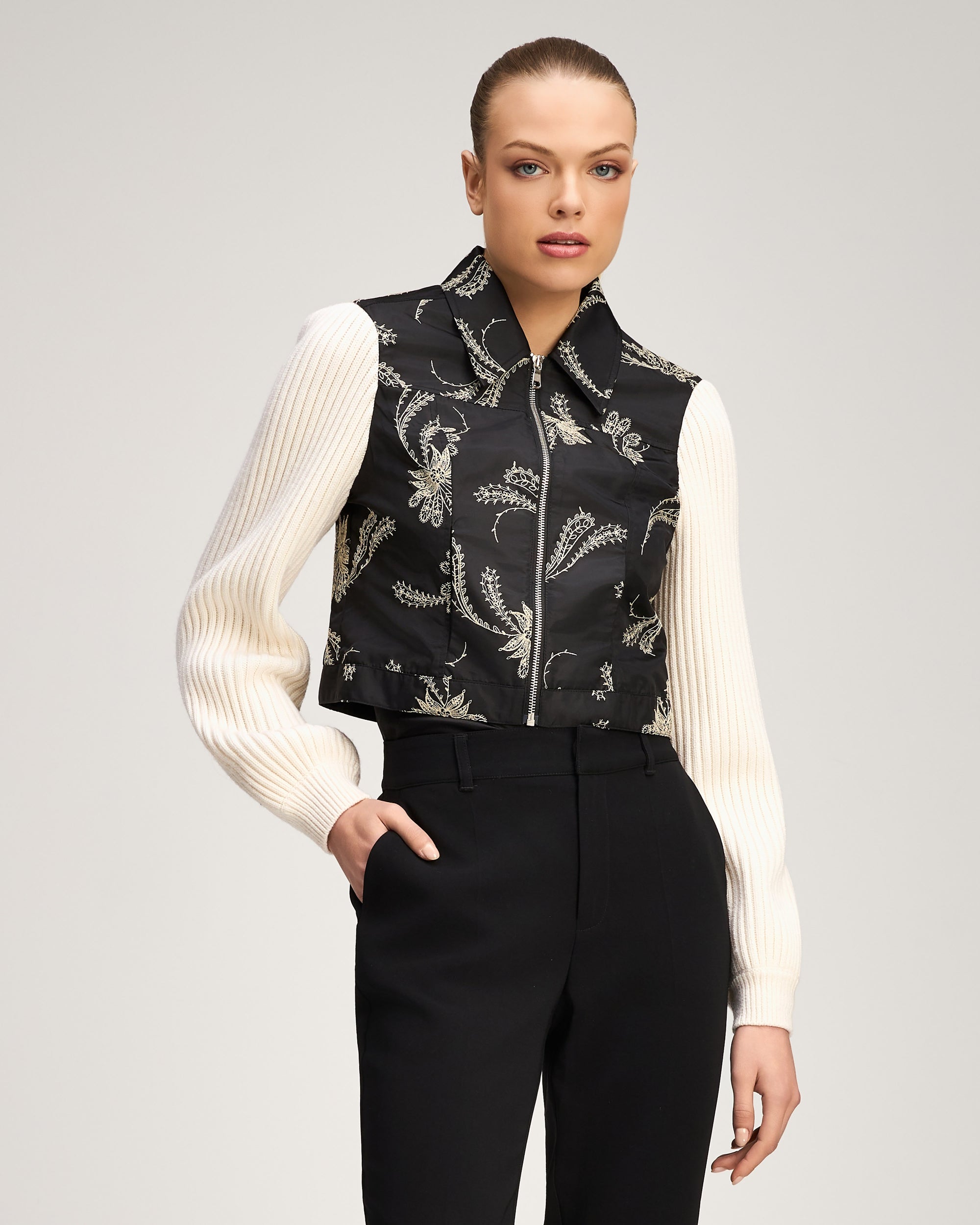 Paisley Fan Zip Front Ciara Jacket