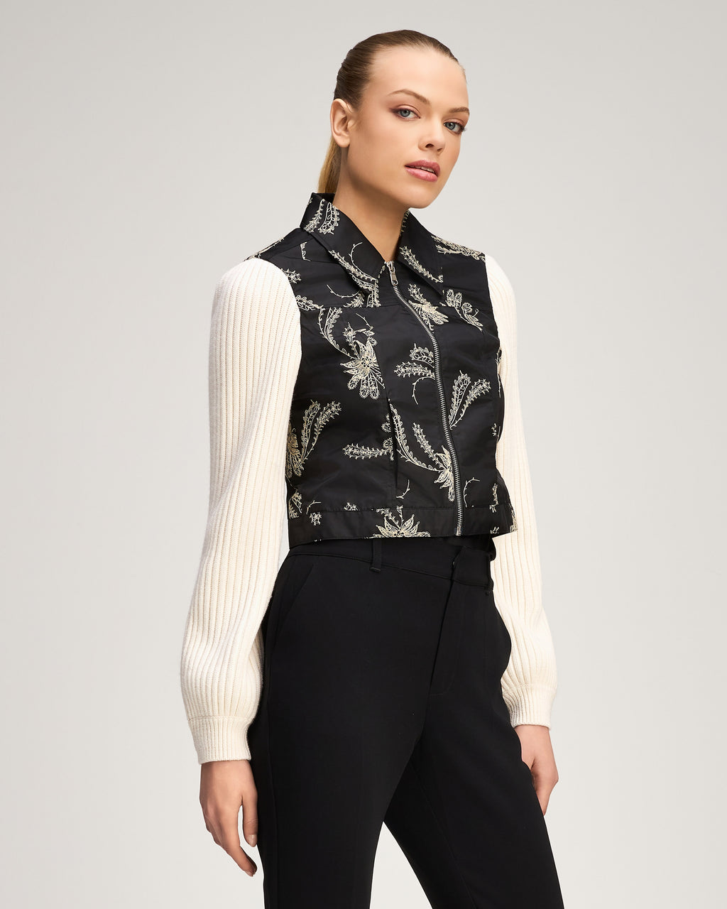 Paisley Fan Zip Front Ciara Jacket
