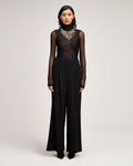 Necklace Shirred Mesh Turtleneck