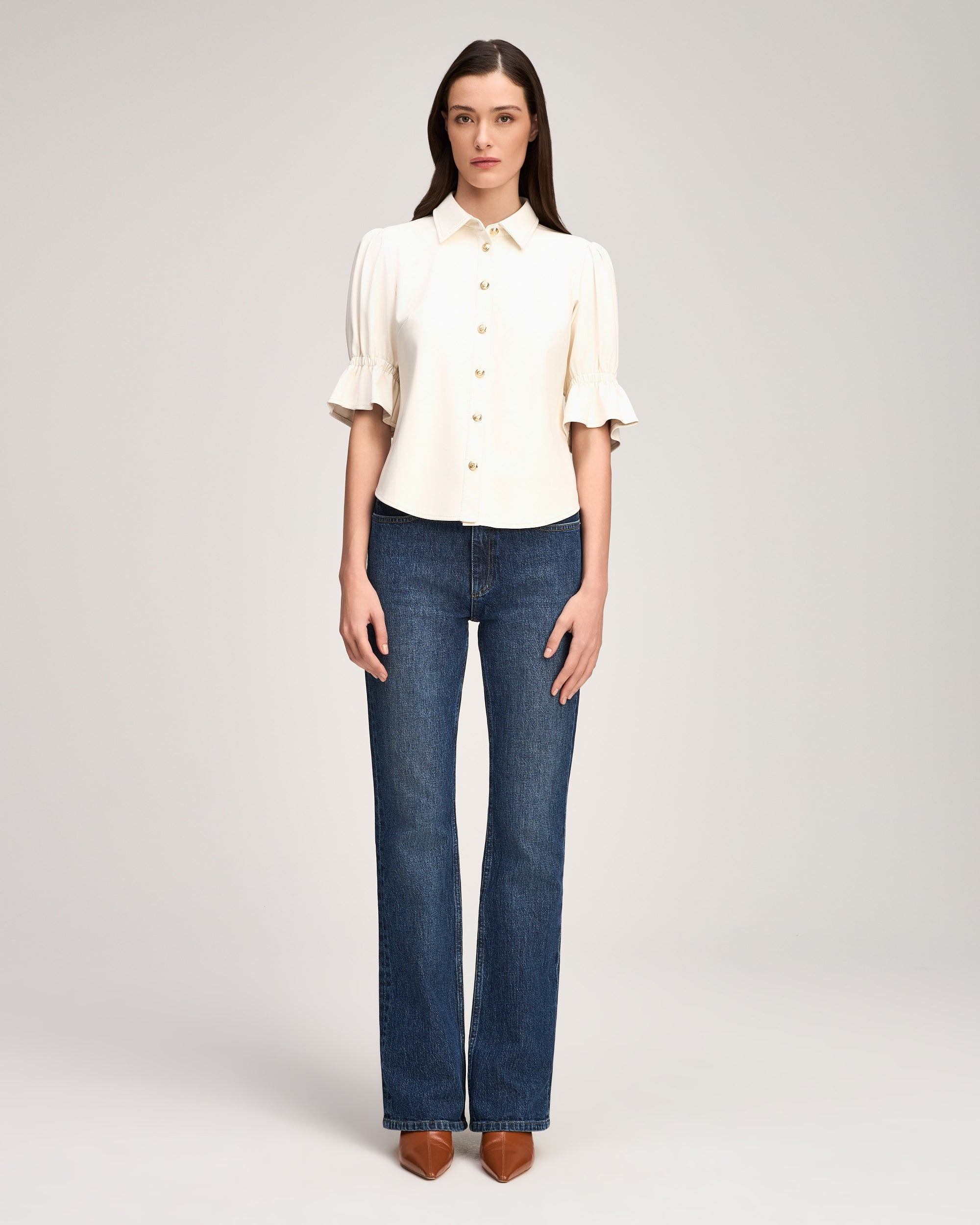 Lite Vegan Leather Fiona Top