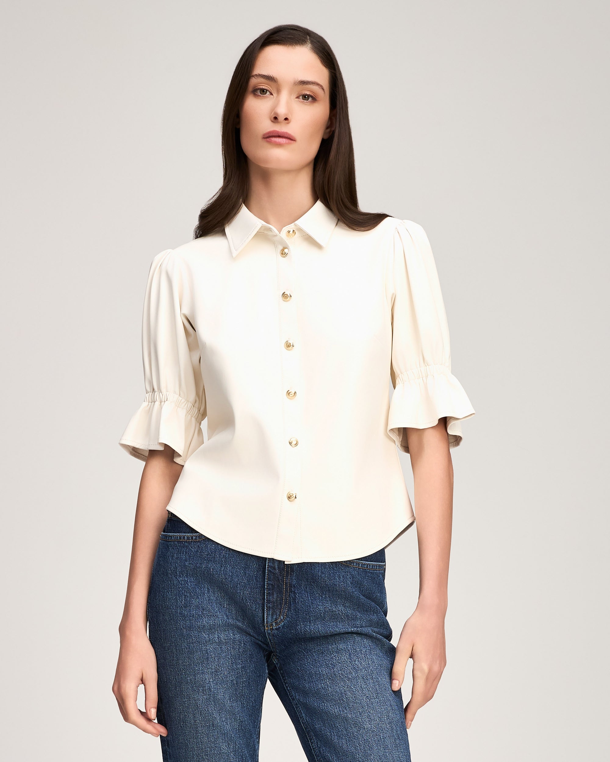 Lite Vegan Leather Fiona Top