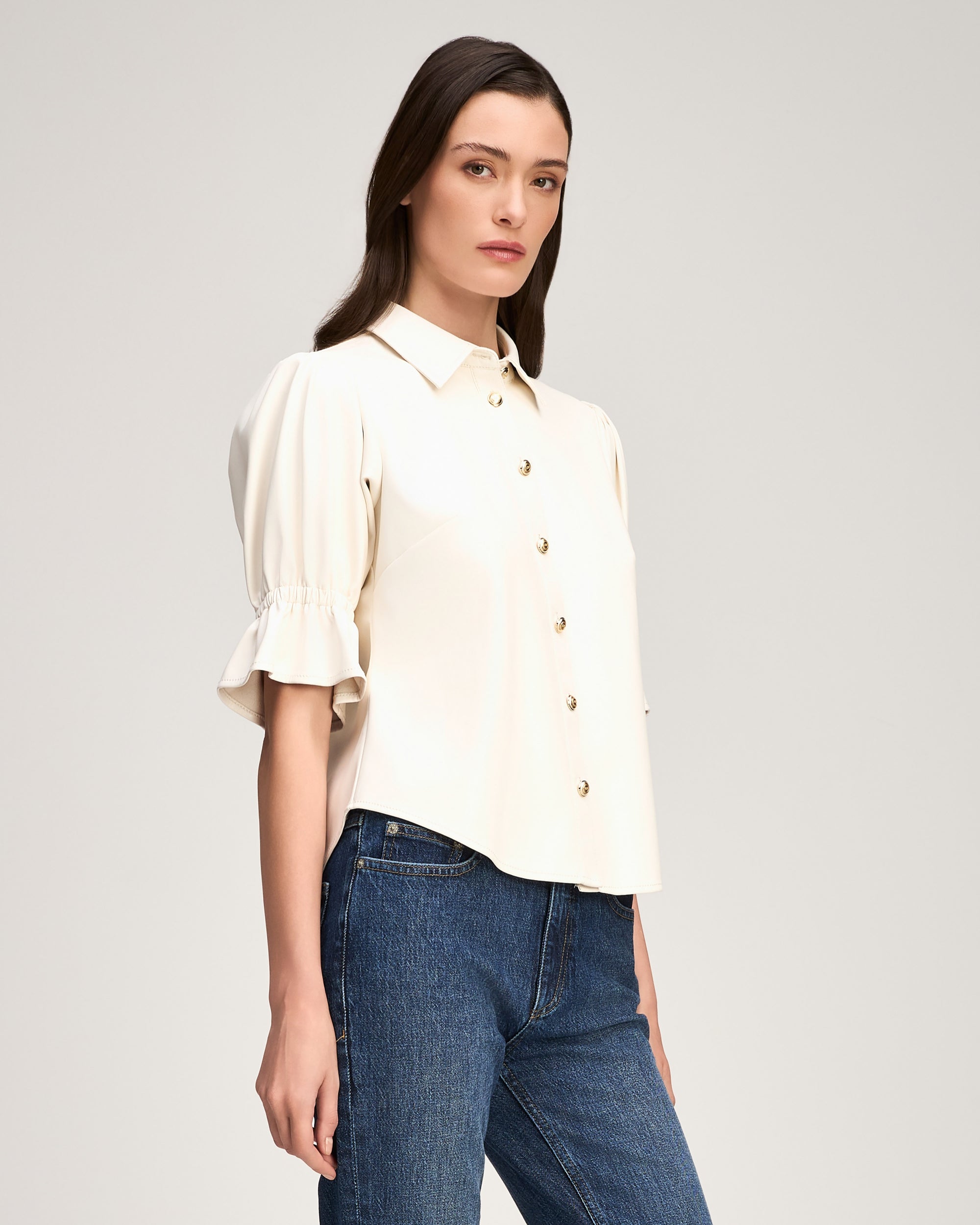 Lite Vegan Leather Fiona Top
