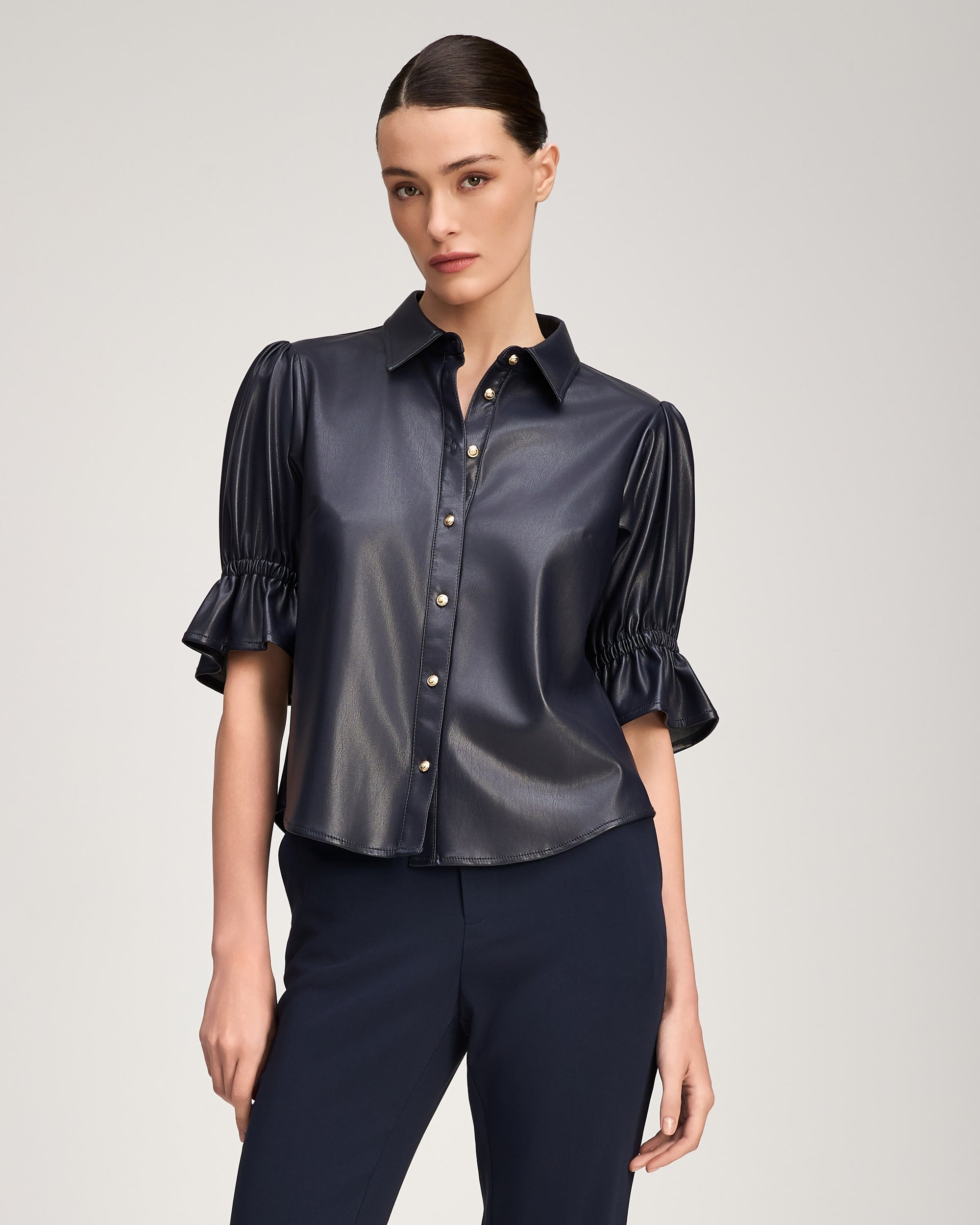 Lite Vegan Leather Fiona Top