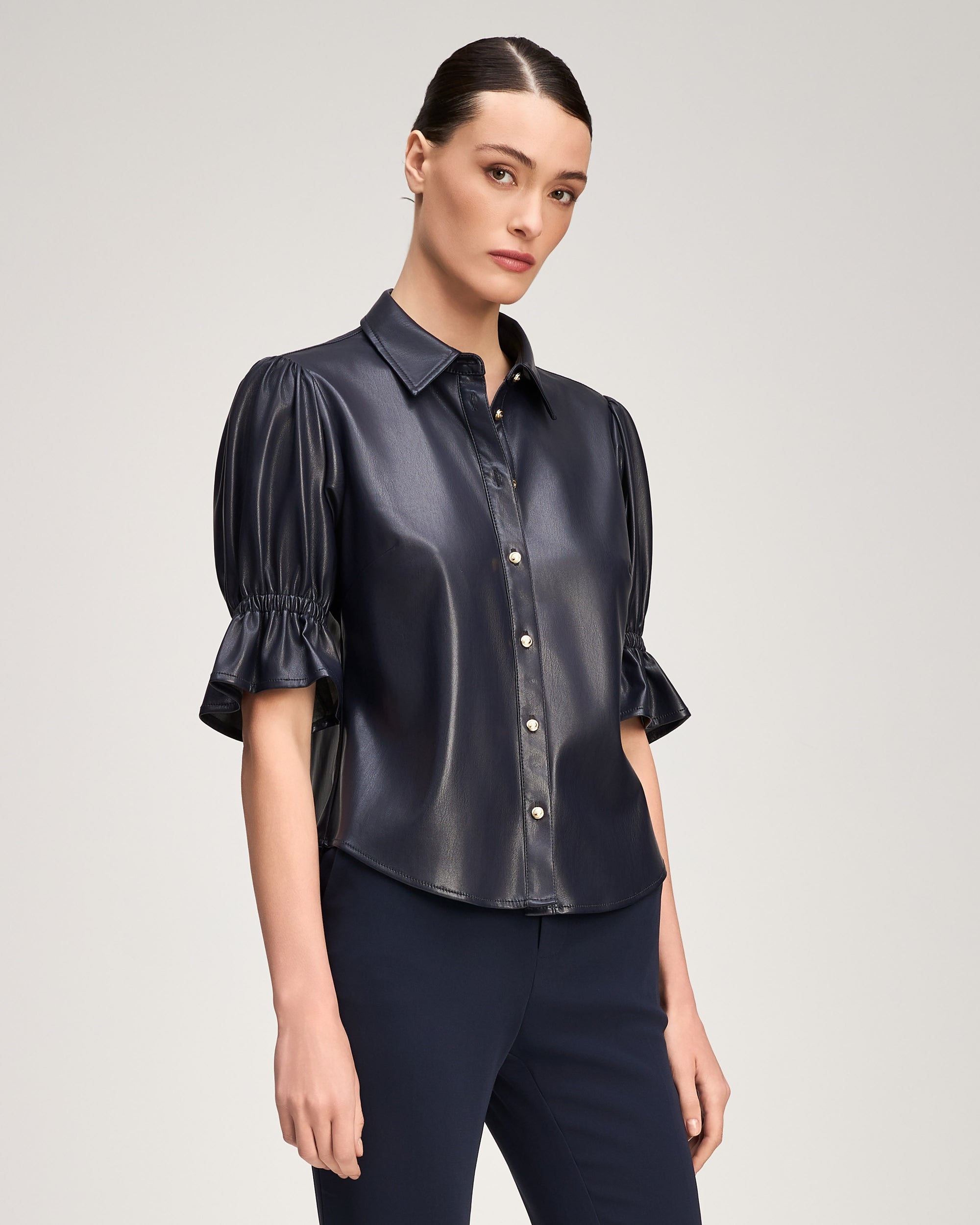 Lite Vegan Leather Fiona Top
