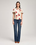 Wilted Poppy Flutter Sleeve Fiona Top