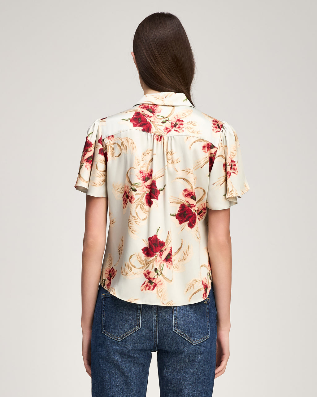 Wilted Poppy Flutter Sleeve Fiona Top