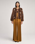Jewel Clusters Faux Mink Benson Coat