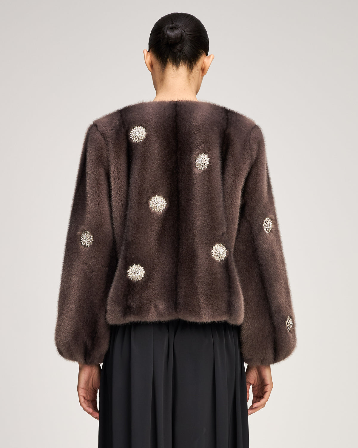 Rhinestone Dahlia Faux Mink Benson Coat