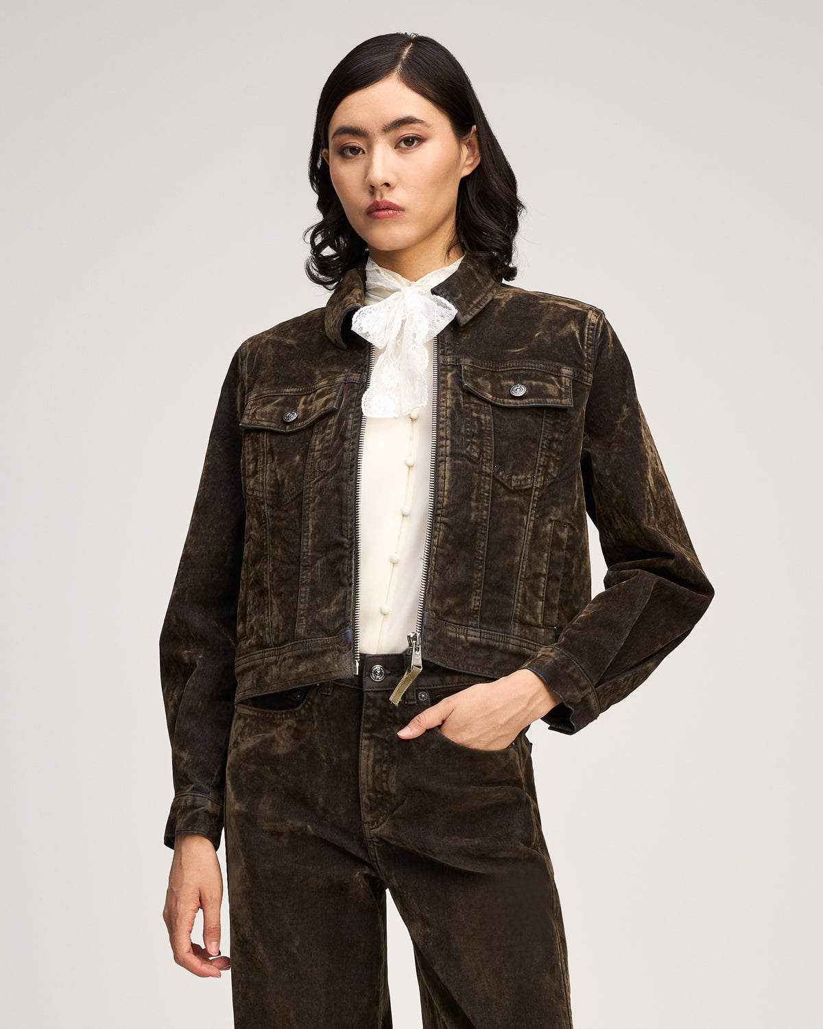 Flocked Denim Nicole Jacket