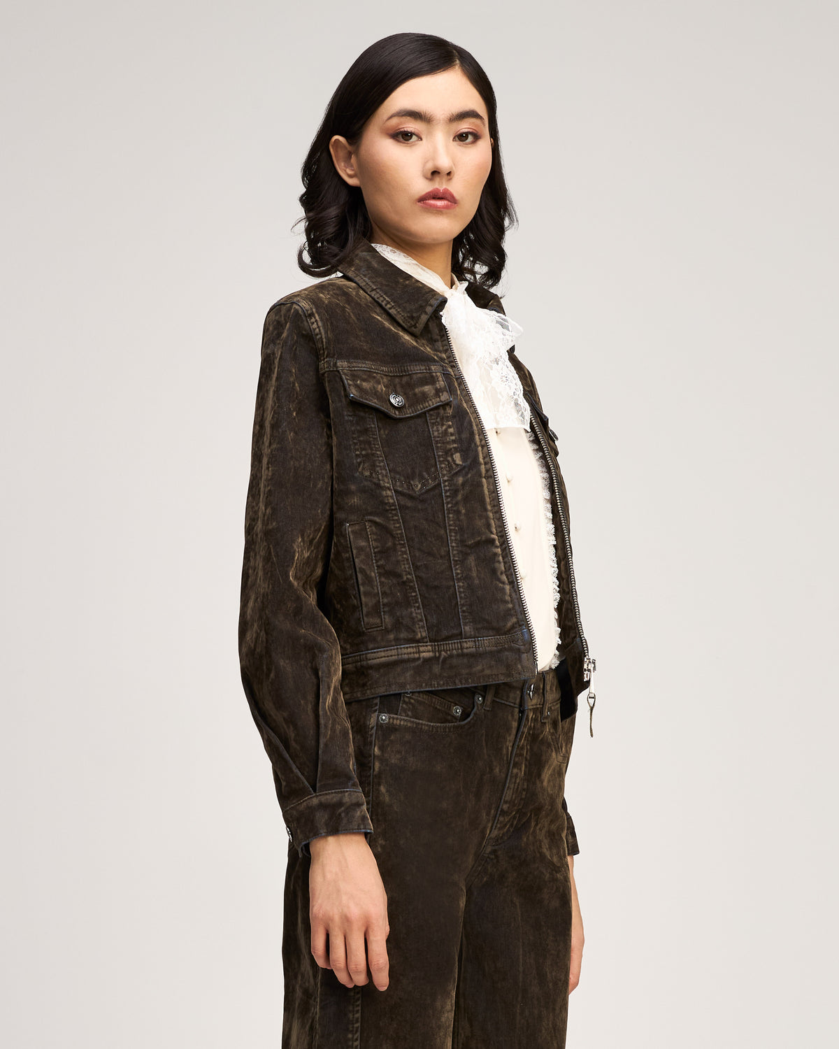 Flocked Denim Nicole Jacket
