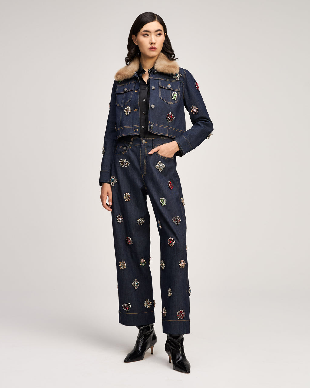 Baroque Patches Fur Collar Lexie Jacket