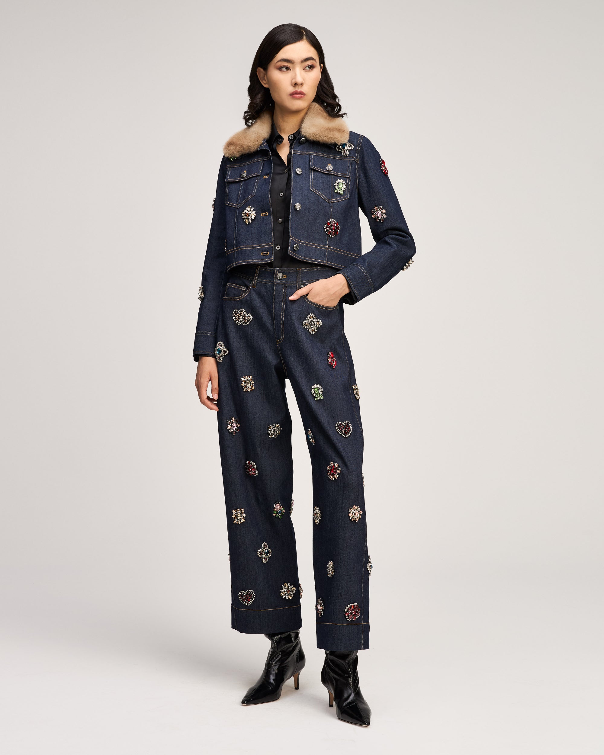 Baroque Patches Fur Collar Lexie Jacket