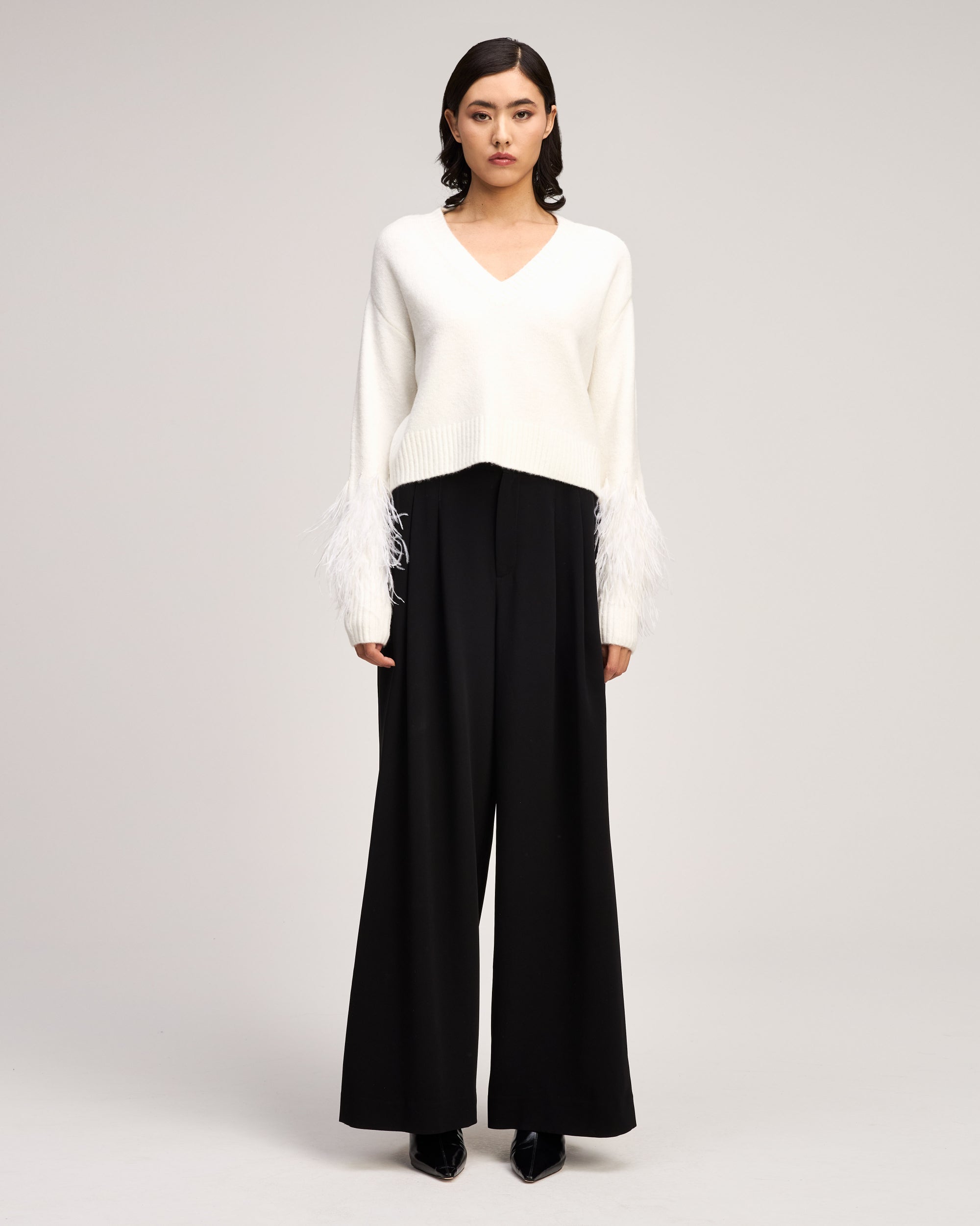Brianne Feather V Neck Pullover