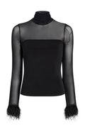Feather Trim Shantel Top