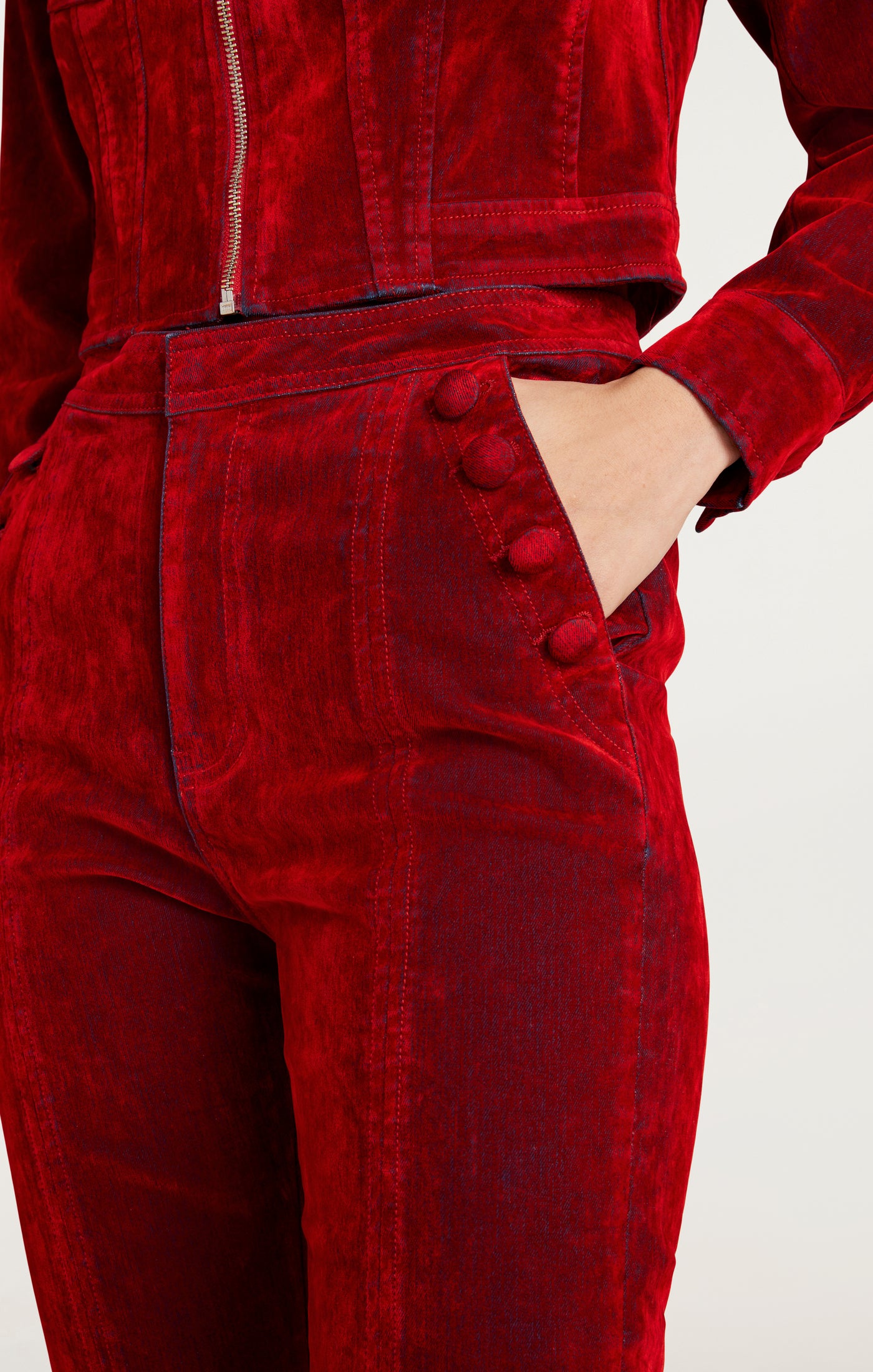 Flocked Denim Suzette Pant