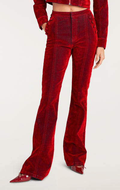 Flocked Denim Suzette Pant