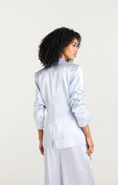 Hammered Satin Scrunched Cheyenne Blazer