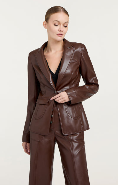 Vegan Leather Louisa Blazer