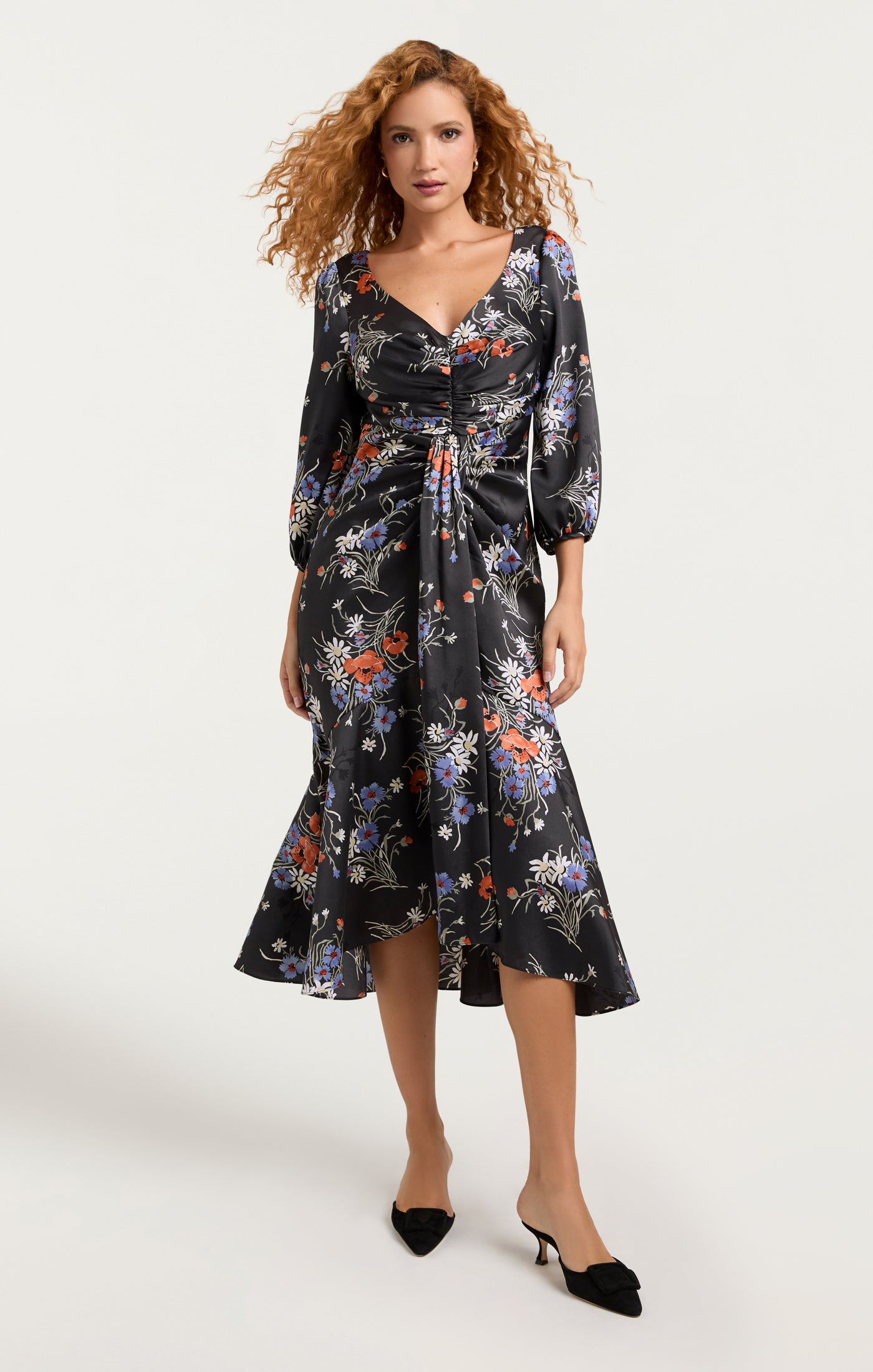 Three Quarter Sleeve Walker Dress