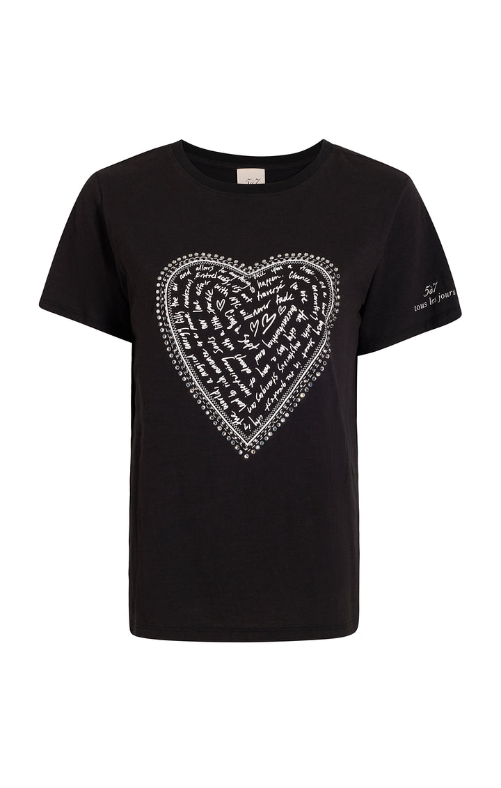 Rhinestone Love Letter Heart Tee – Cinq à Sept