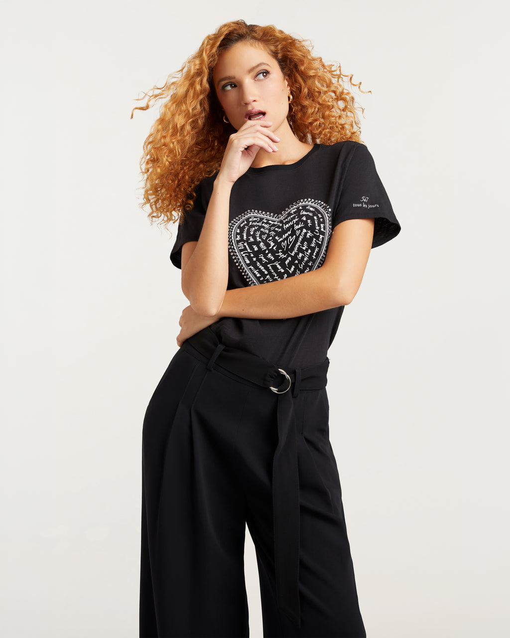 Rhinestone Love Letter Heart Tee