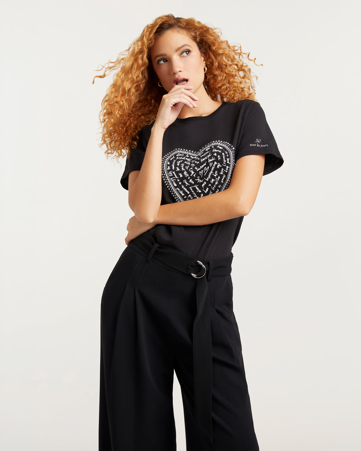 Rhinestone Love Letter Heart Tee