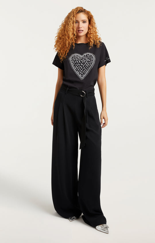 Rhinestone Love Letter Heart Tee