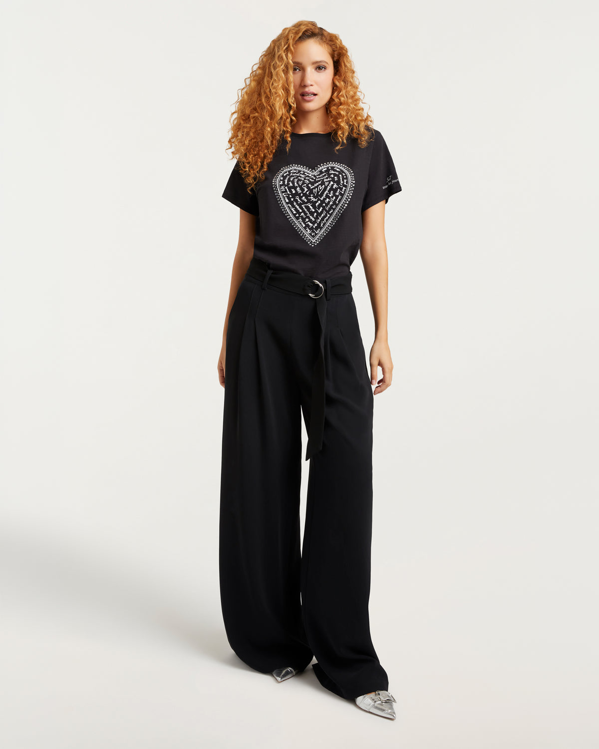 Rhinestone Love Letter Heart Tee