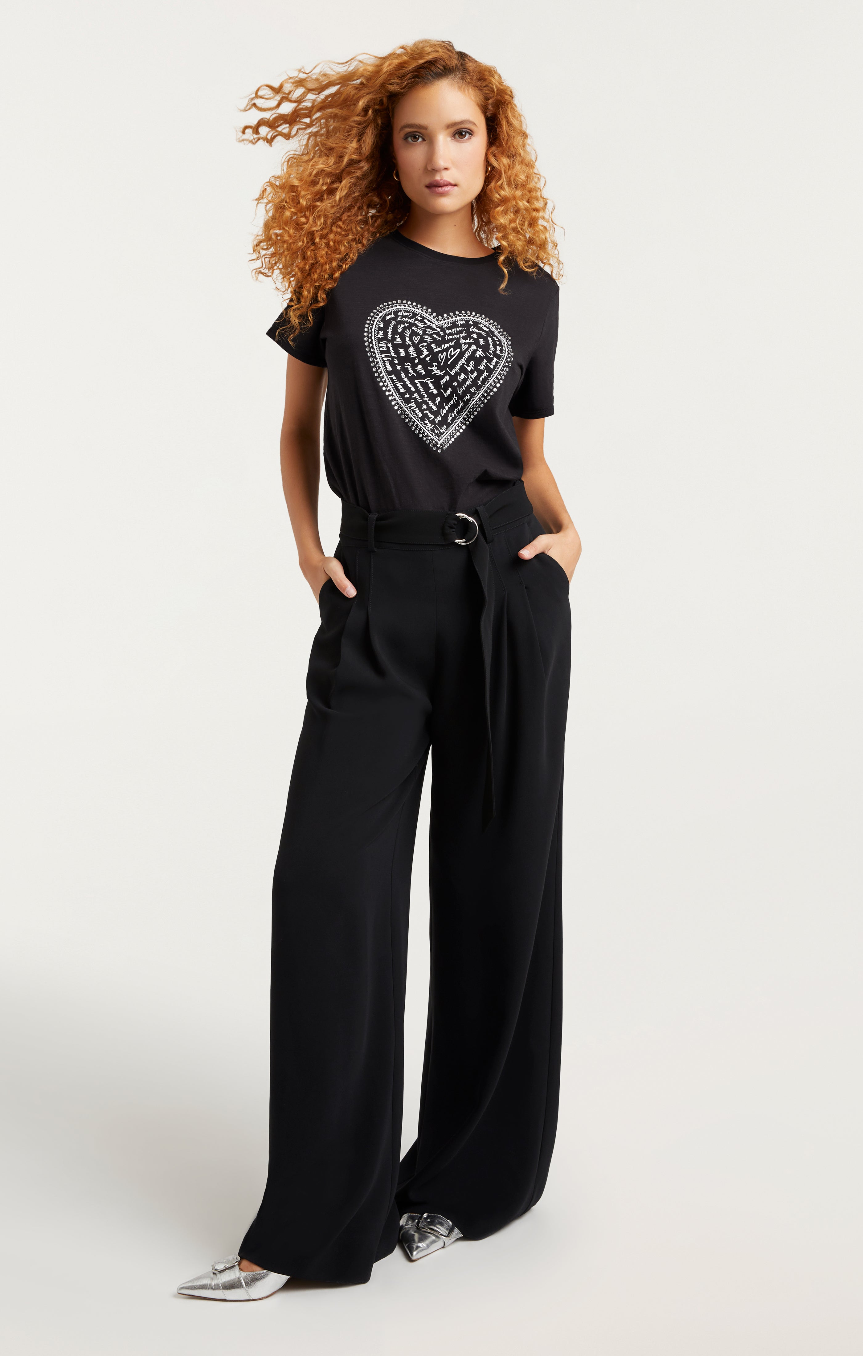 Rhinestone Love Letter Heart Tee
