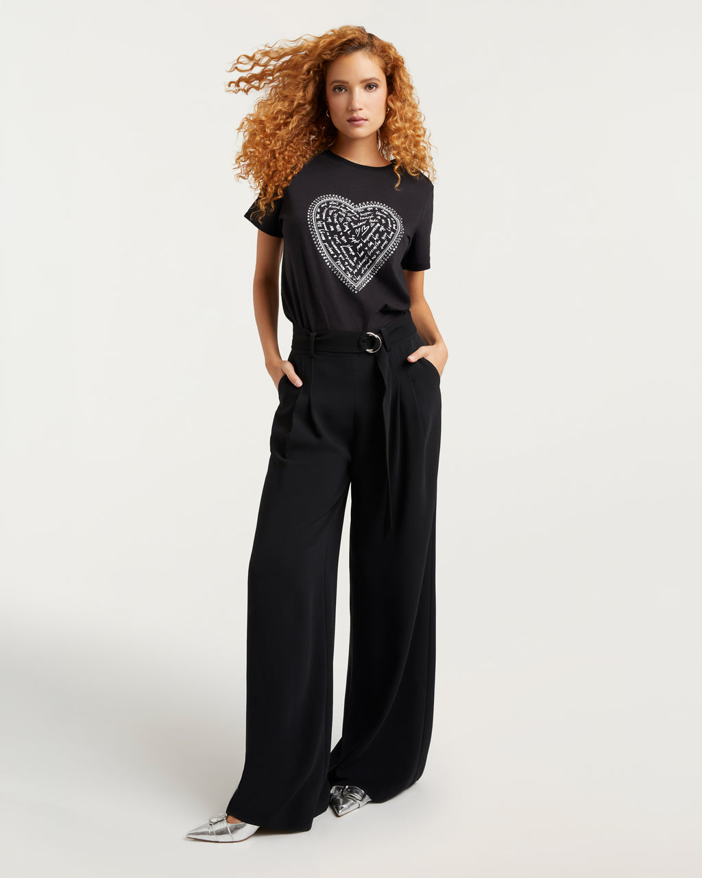 Rhinestone Love Letter Heart Tee