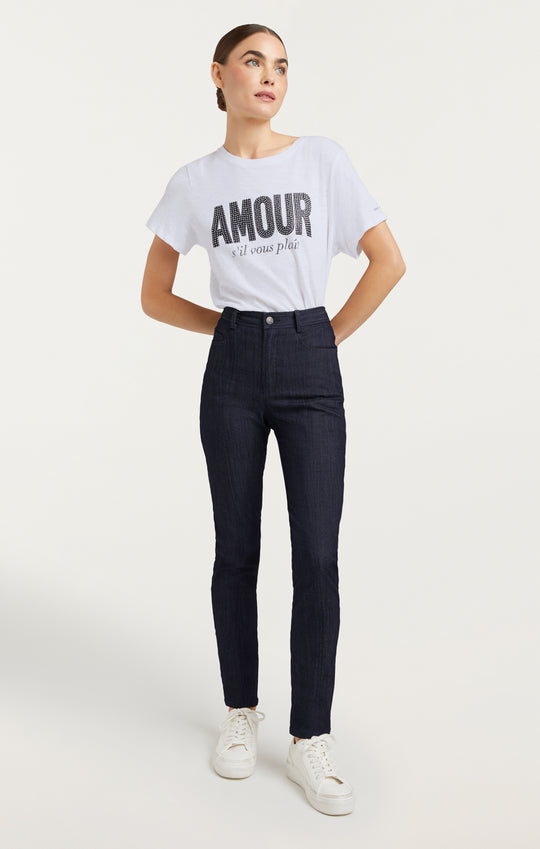 Rhinestone Amour Sil Vous Plait Tee