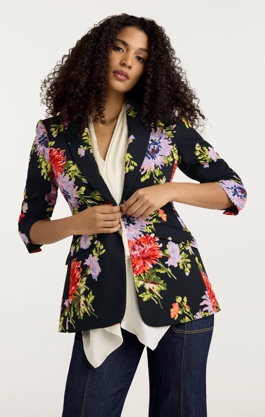 Dark Chrysanthemum Scrunched Cheyenne Blazer