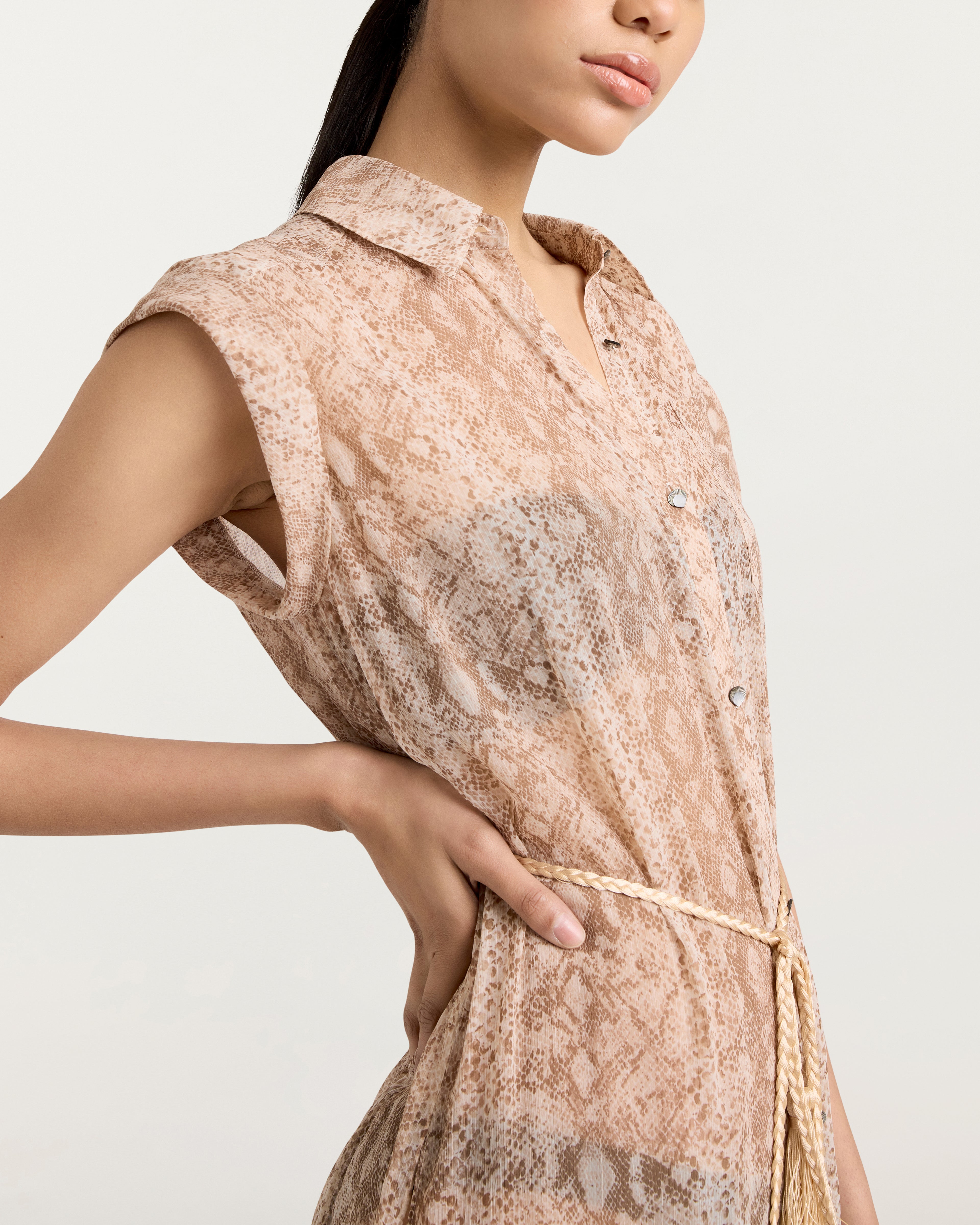 Snake Sleeveless Melanie Coverup