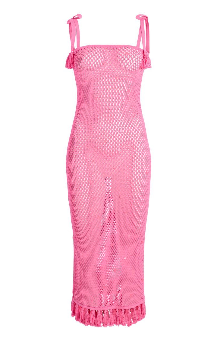 open lace back dress Sequin Kerry Dress XL / Neon Pink