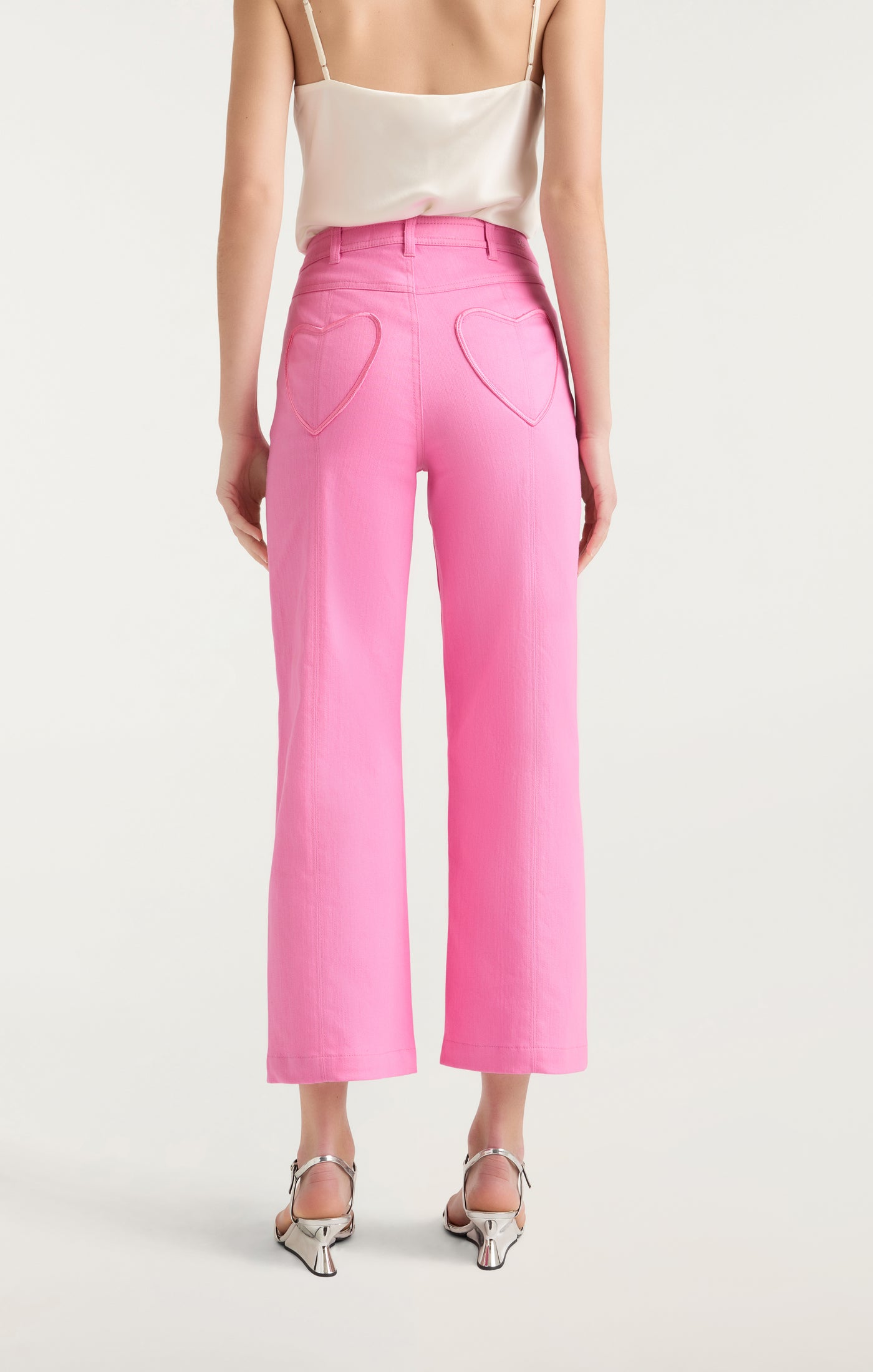 Heart Embroidery Cropped Verona Pant