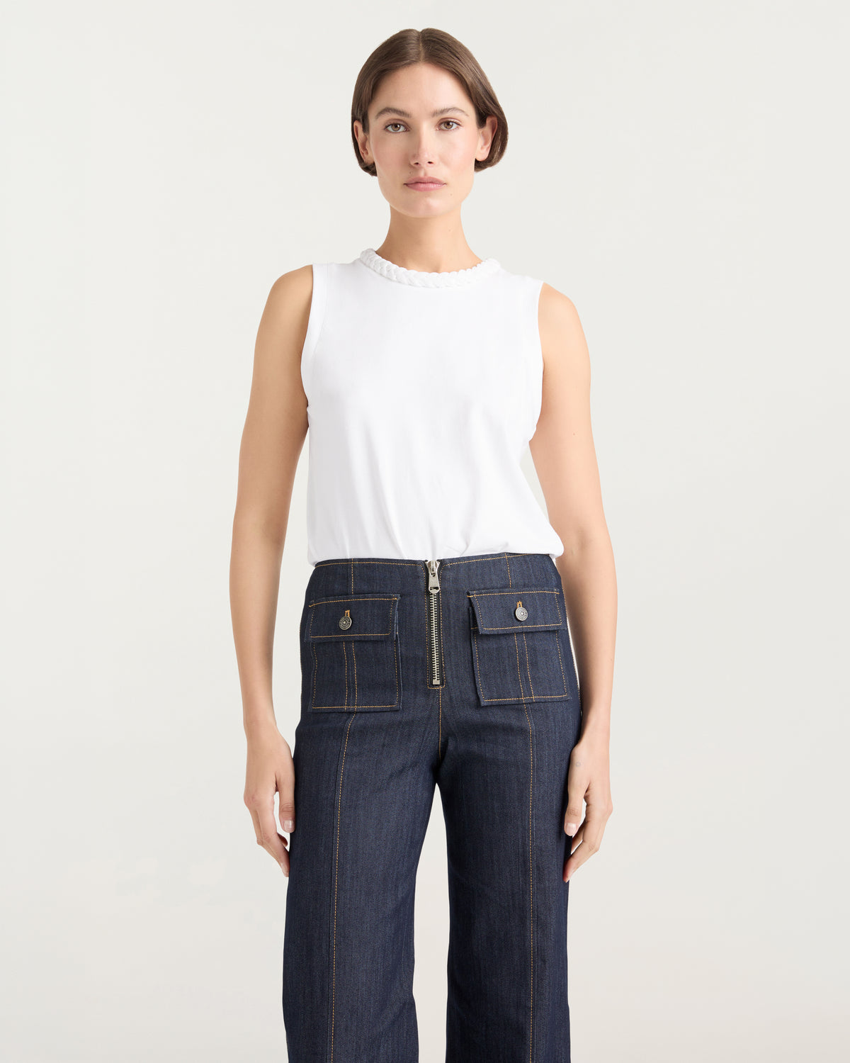 Sleeveless Braided Tee