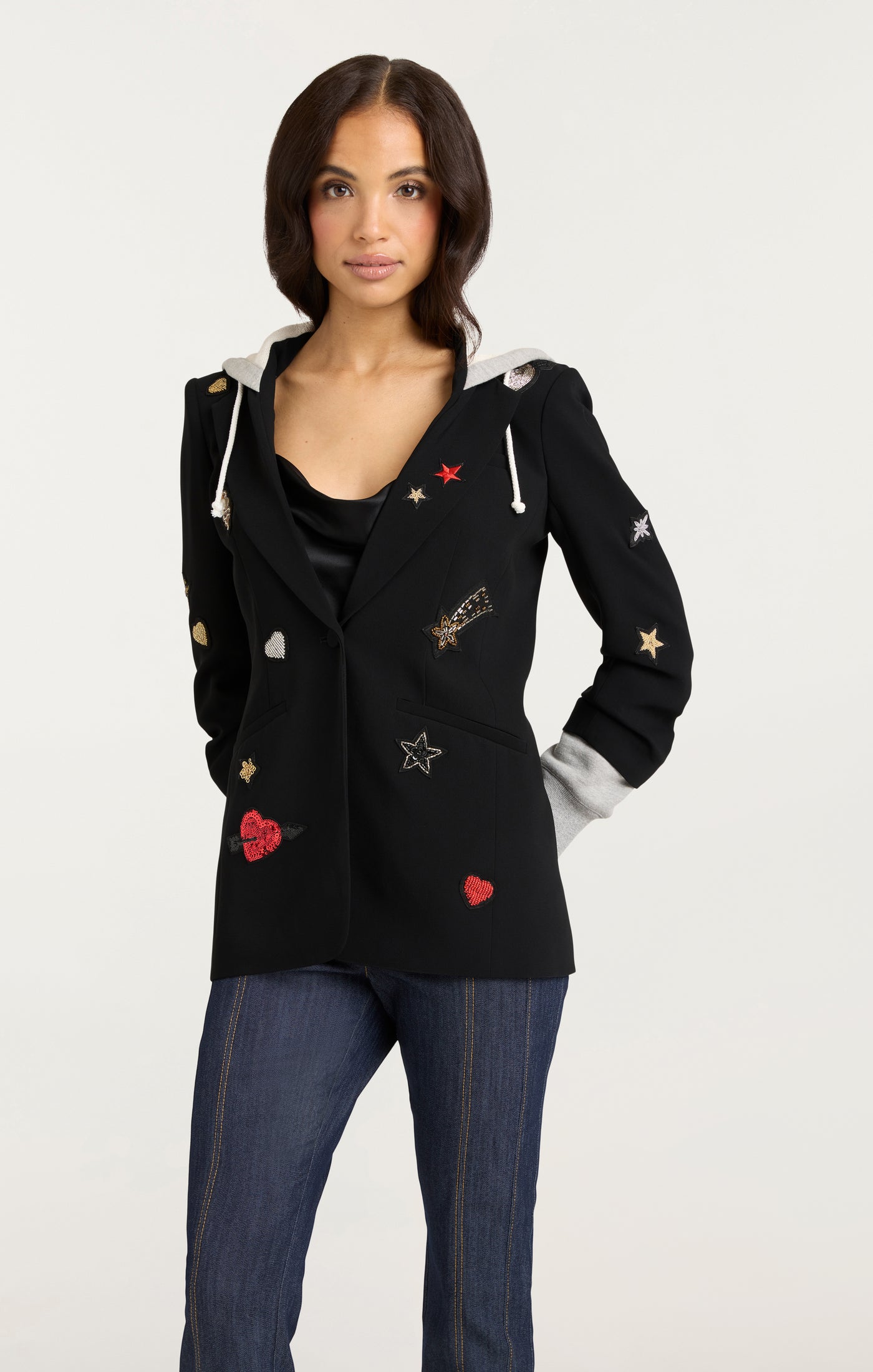 Nebula Embellished Hooded Khloe Blazer