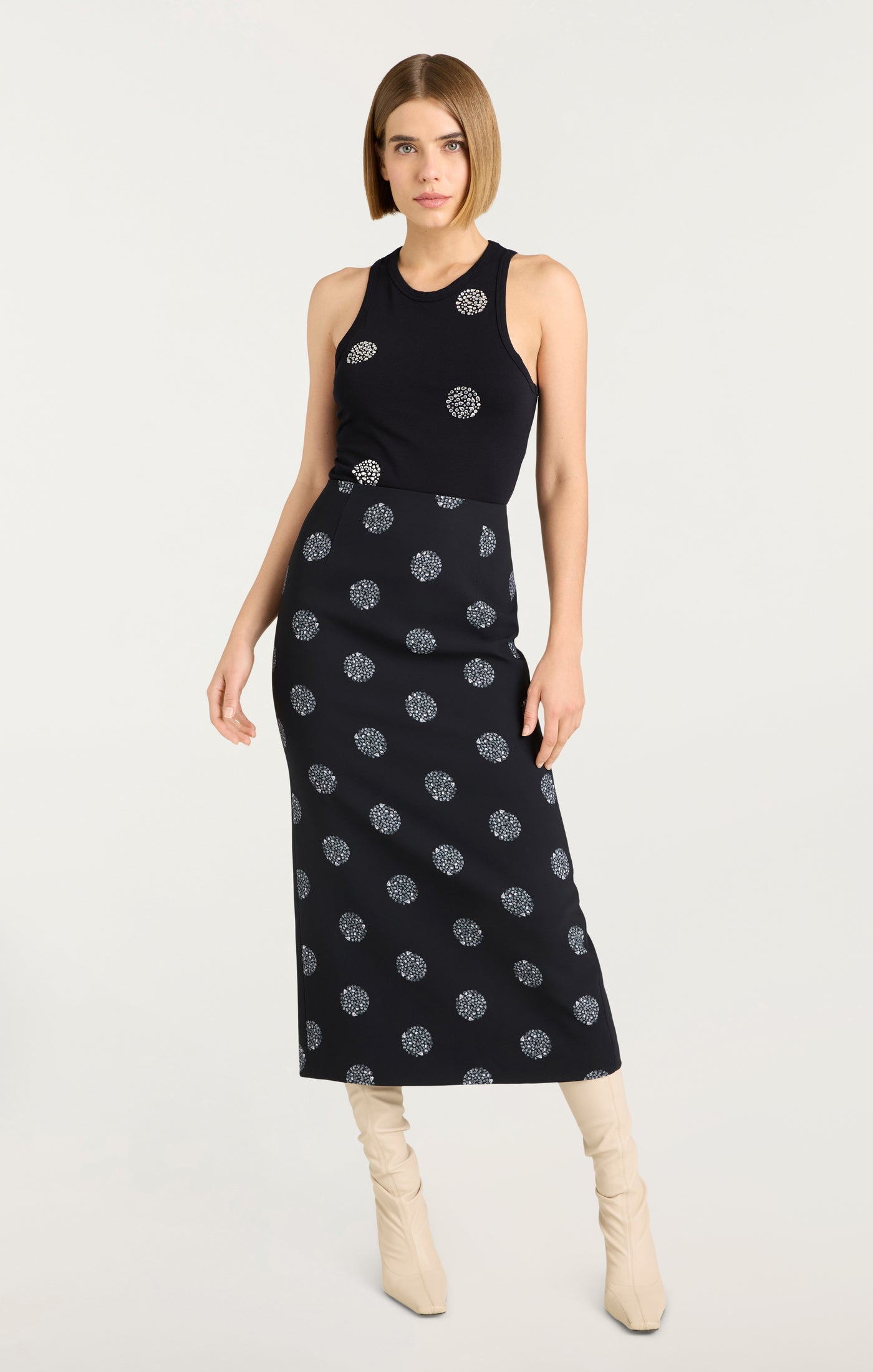 Polka Dot Embellished Lizzie Tank