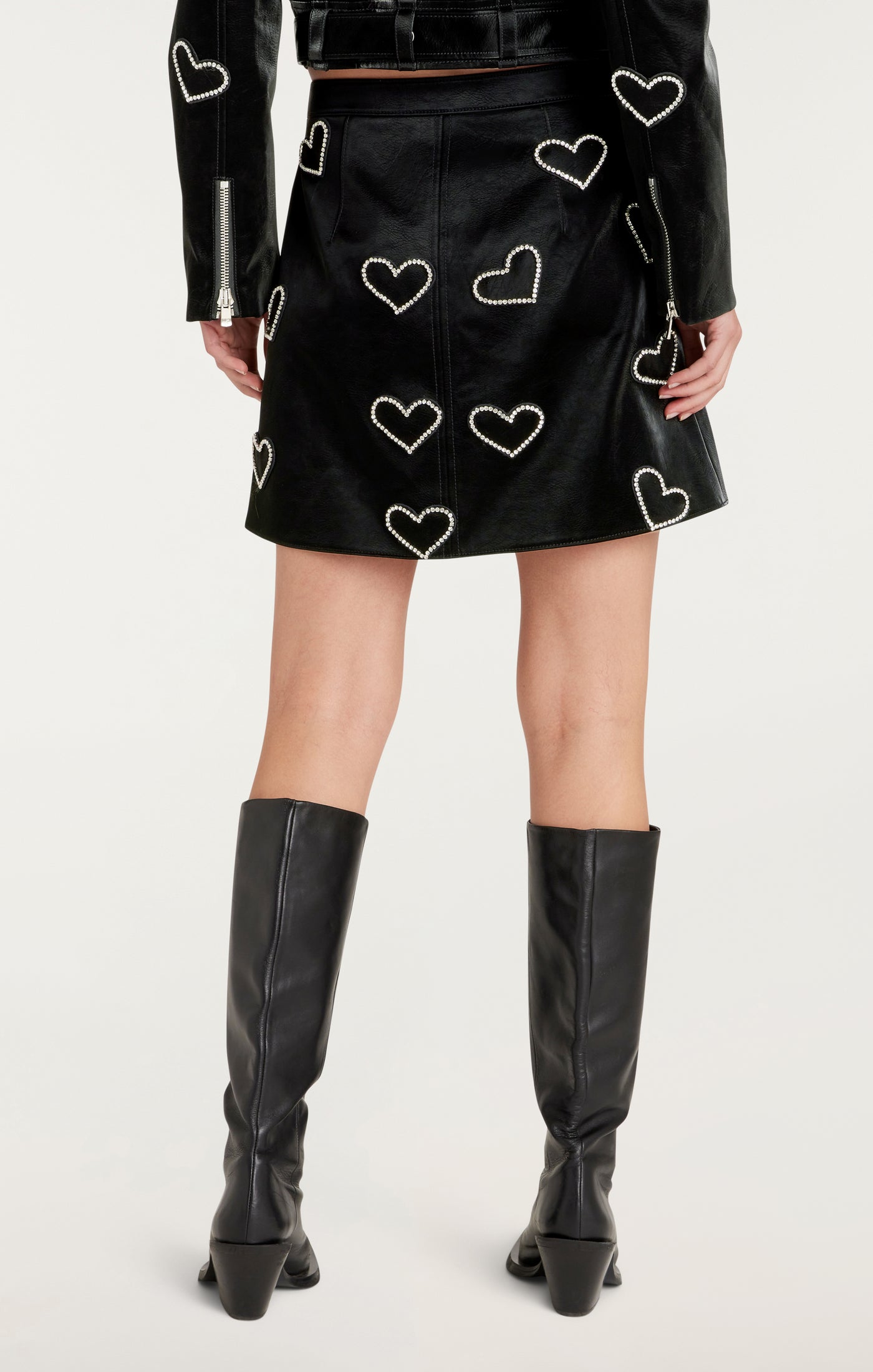 Rhinestone Hearts Palo Skirt