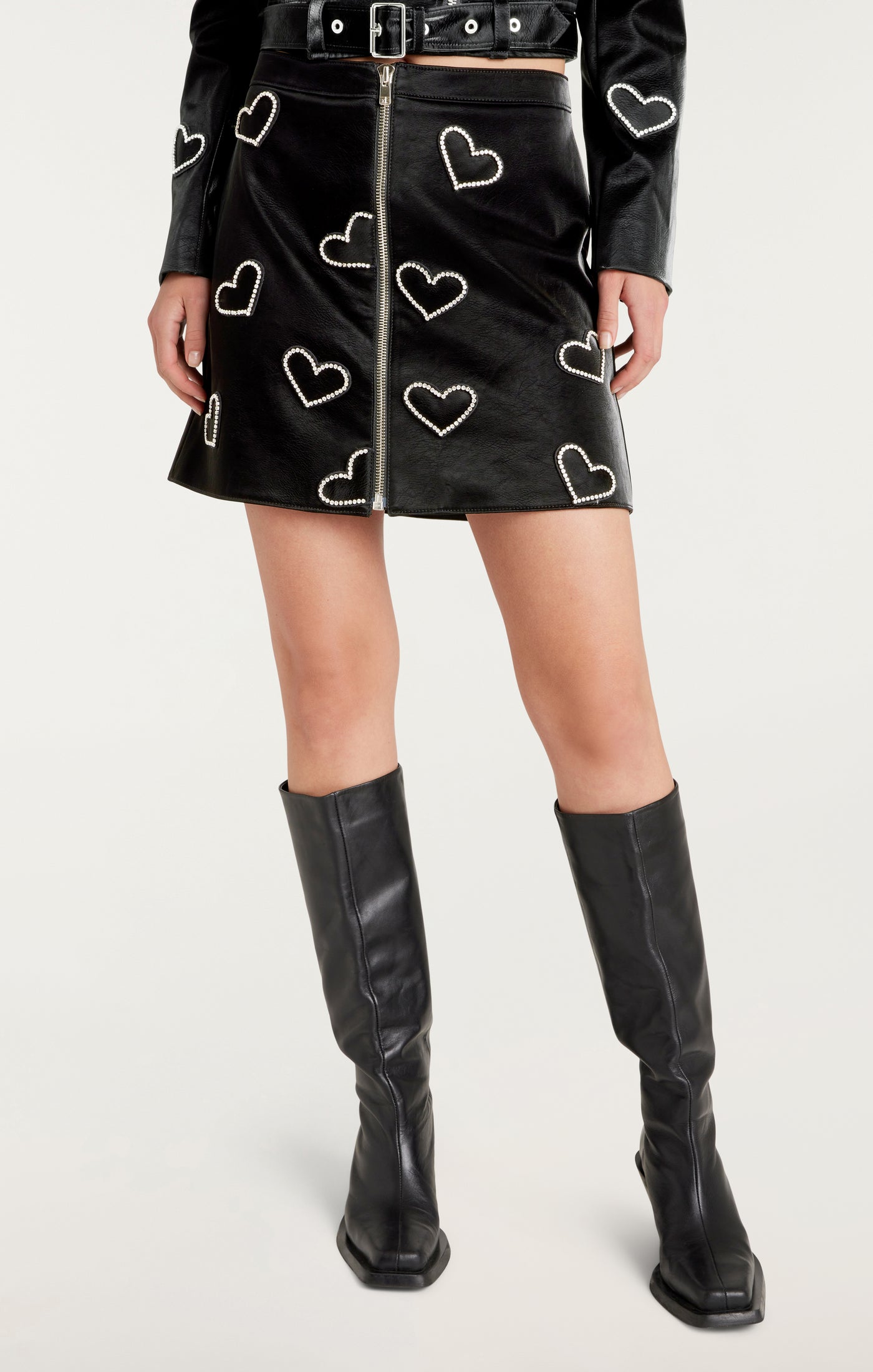 Rhinestone Hearts Palo Skirt