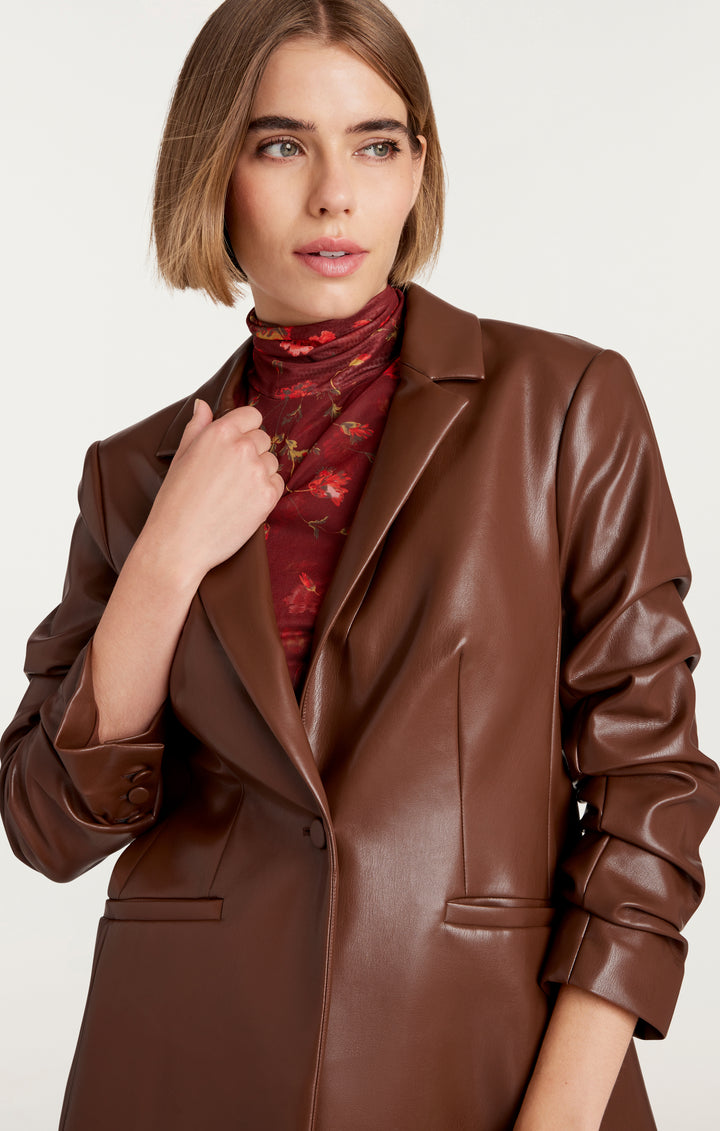 クラネ　clane EGG FAKE LEATHER JACKET CLANE EGG FAKE LEATHER JACKET サイズ1 - メルカリ
