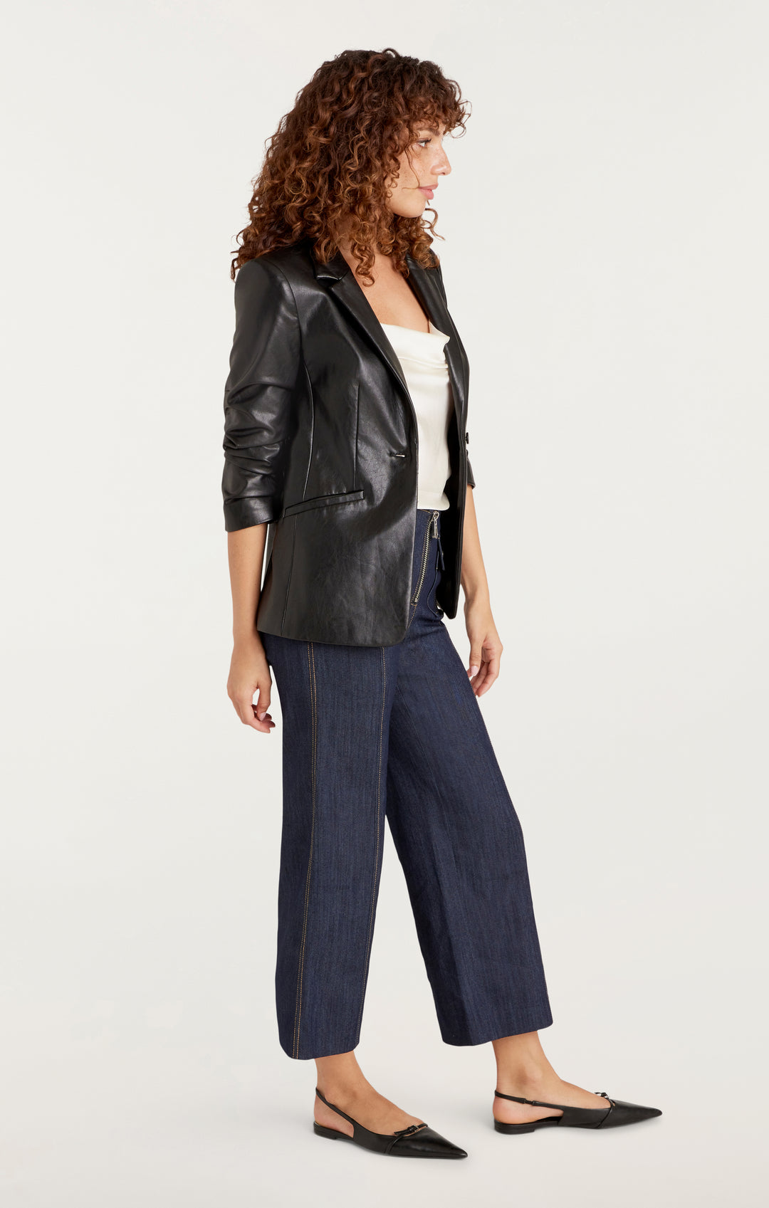 Vegan Leather Kylie Blazer – Cinq à Sept