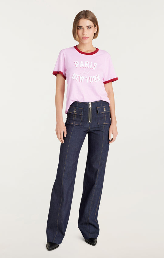 Paris New York Ringer Tee