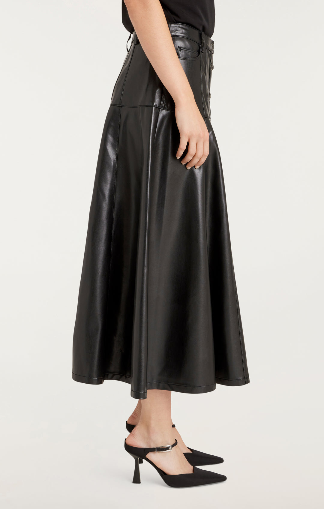LUSTER FAKE LEATHER SKIRT