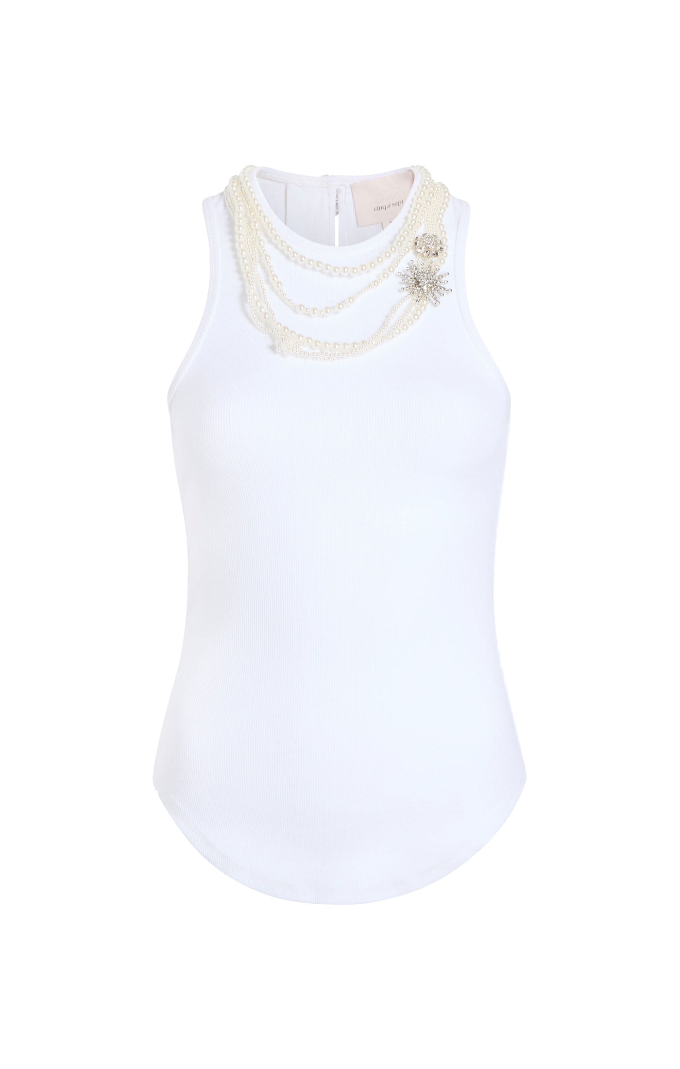 Pearl Chain Embellished Lizzie Tank