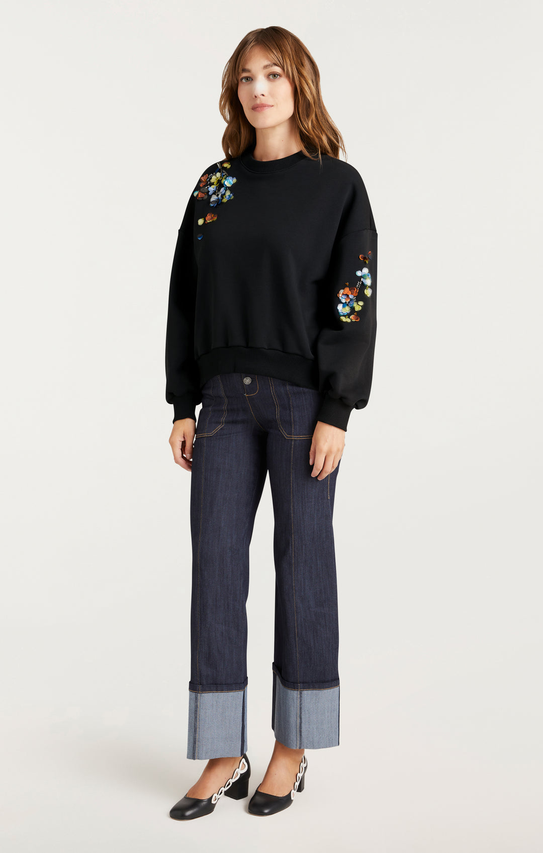 Sequin Flower Embellished Brandy Pullover – Cinq à Sept
