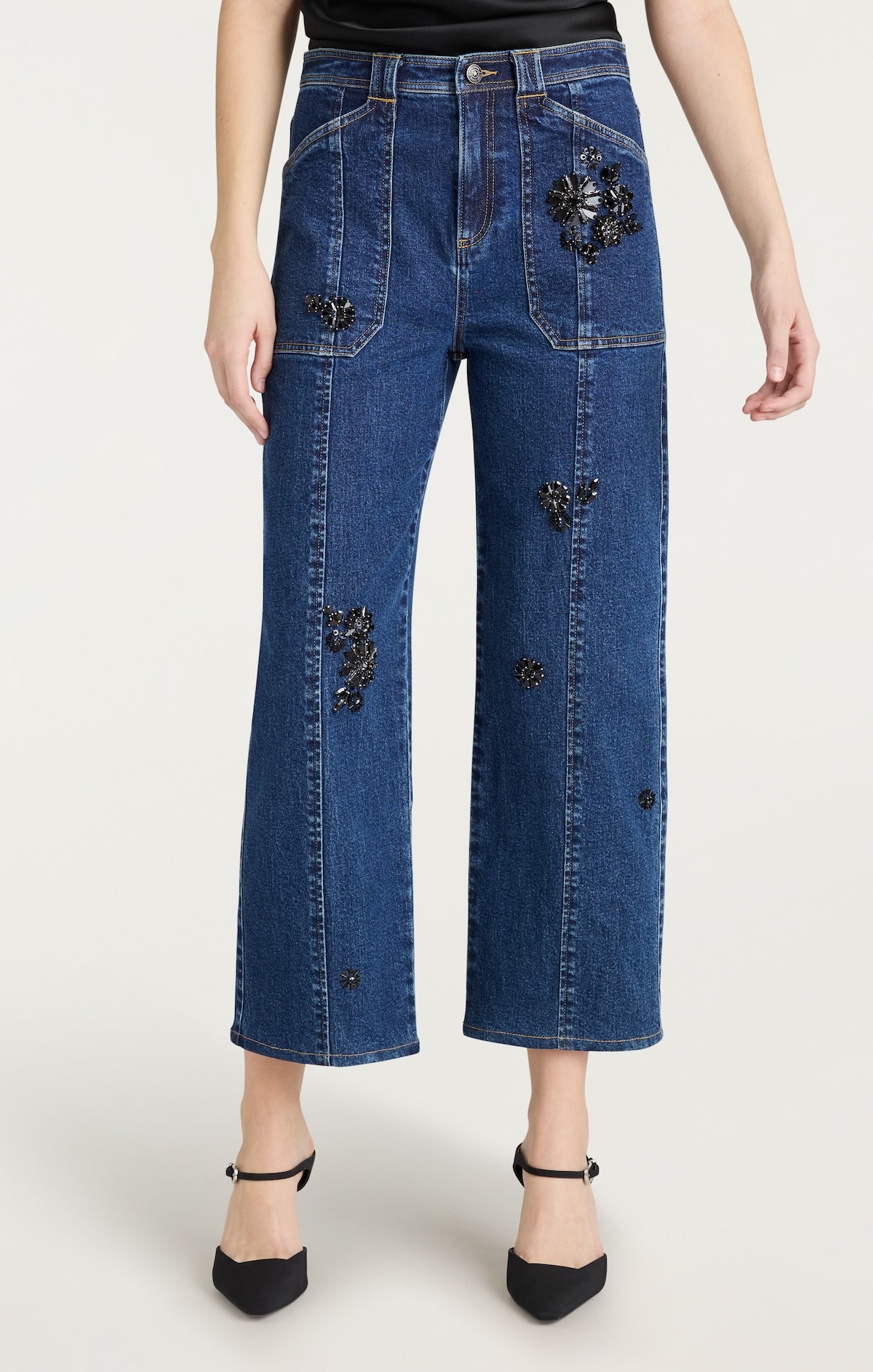 Jet Black Embellished Andy Pant