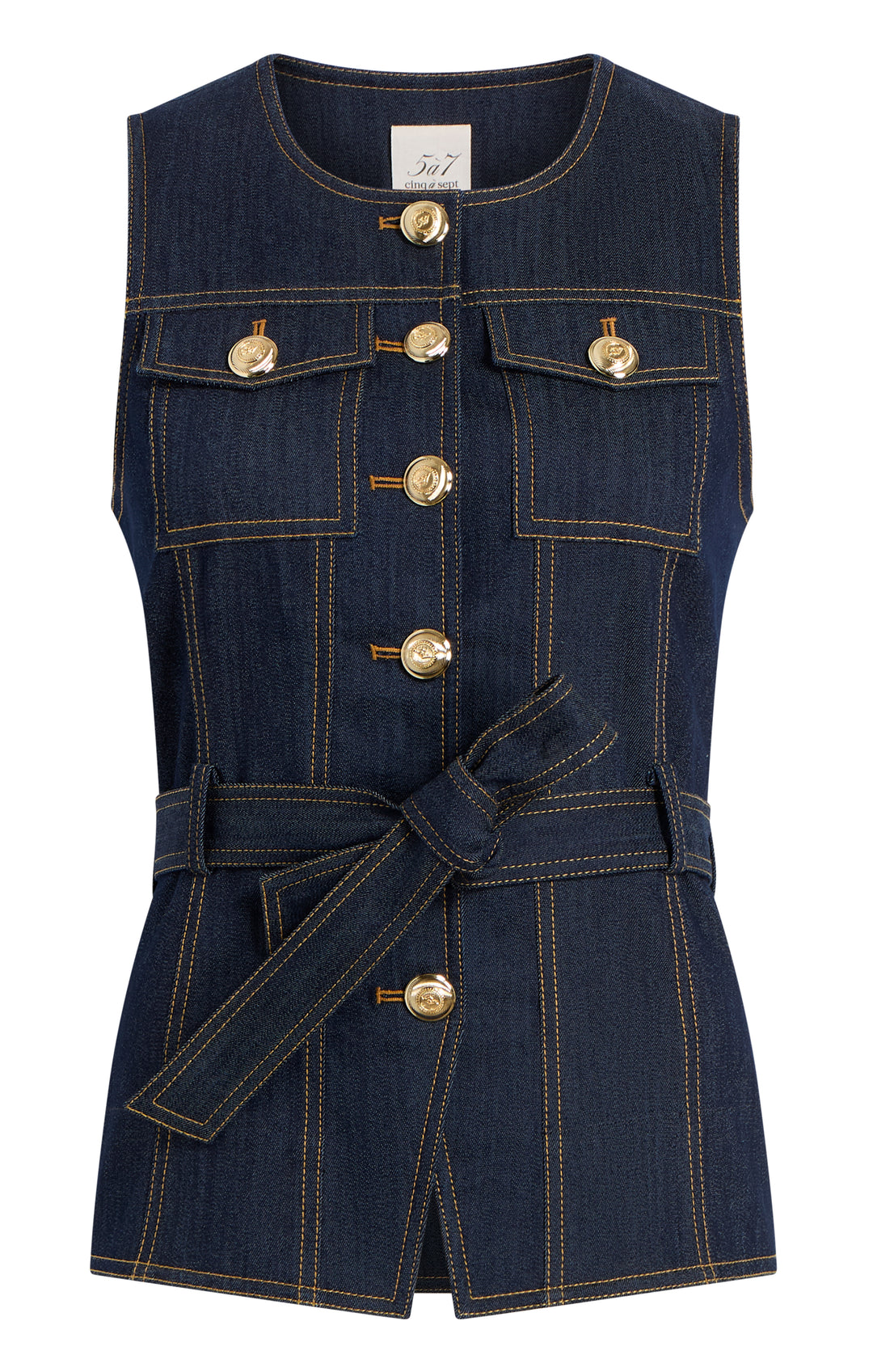 denim dress vest Savannah Medium Wash V Neck Sleeveless Denim Mini Dress S / Medium Wash