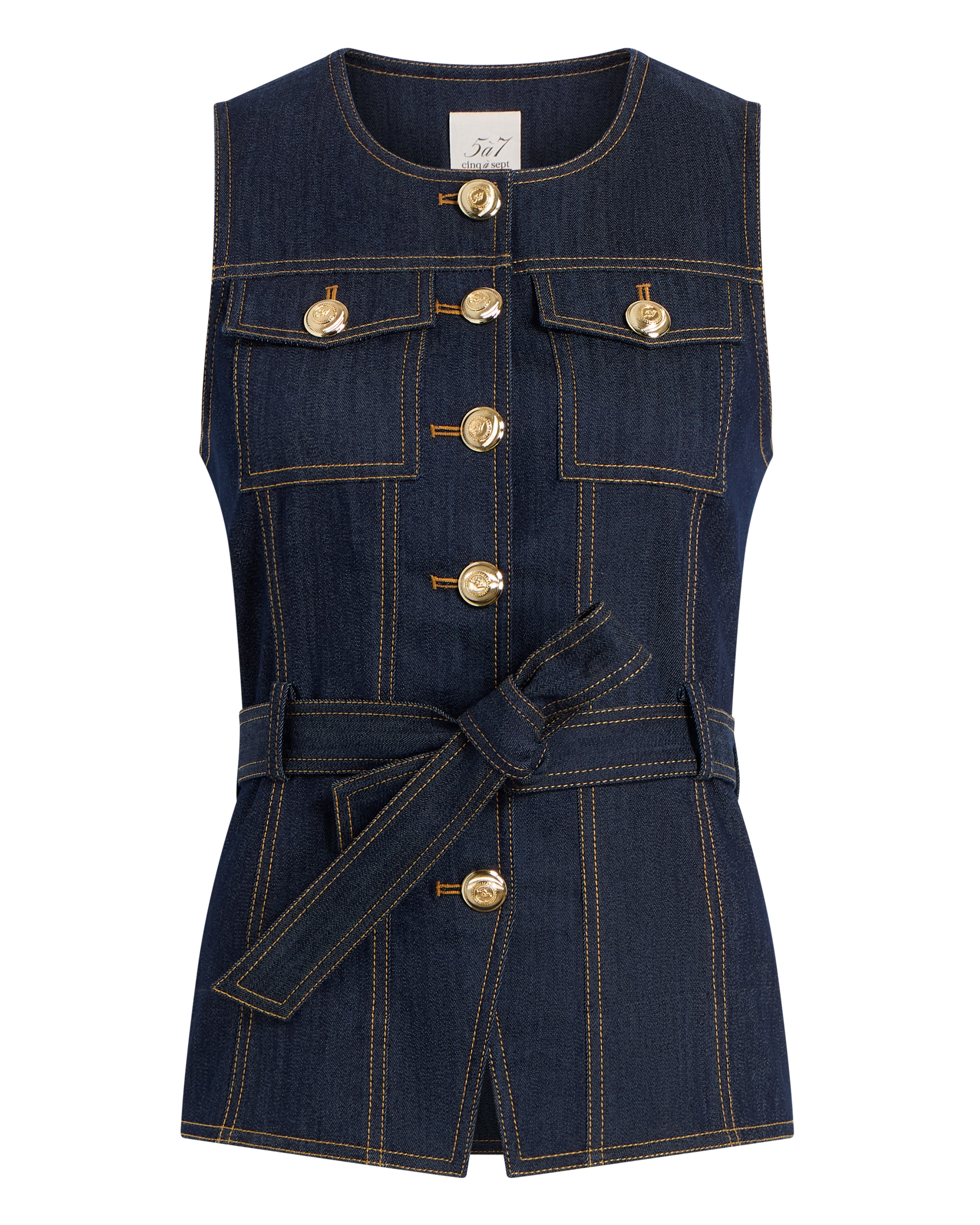 sillage Indigo stitch vest sillage Indigo stitch vest Sashiko