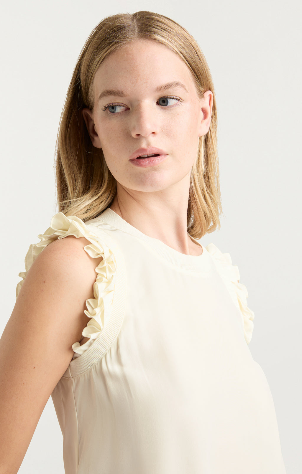 Woven Ruffle Lenore Top